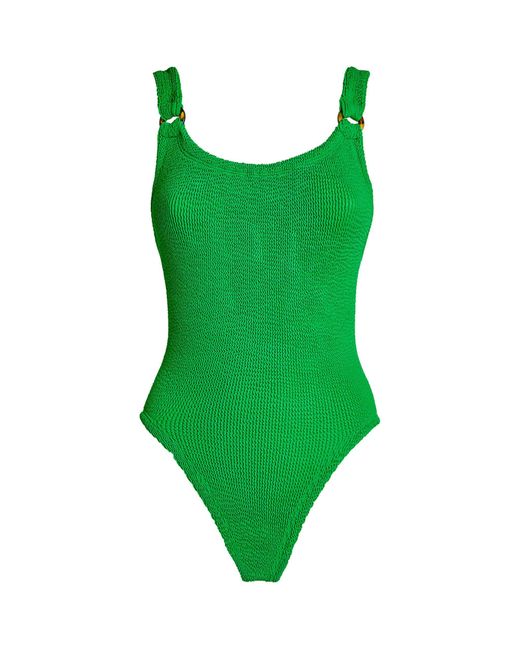 Hunza G Synthetic Domino Ring Swimsuit in Green | Lyst Canada