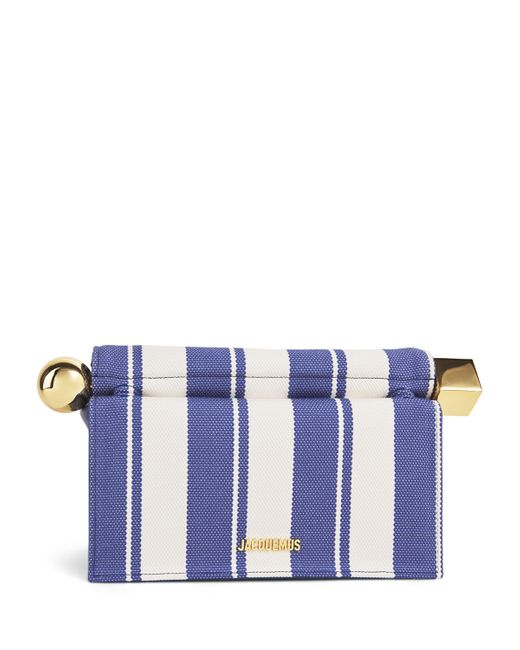 Jacquemus Blue Striped Take-Out Clutch Bag