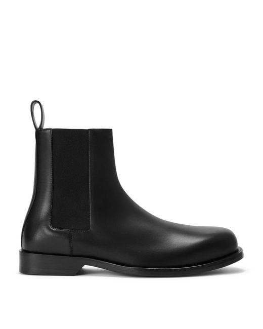 Loewe Black Leather Bobine Chelsea Ankle Boots for men