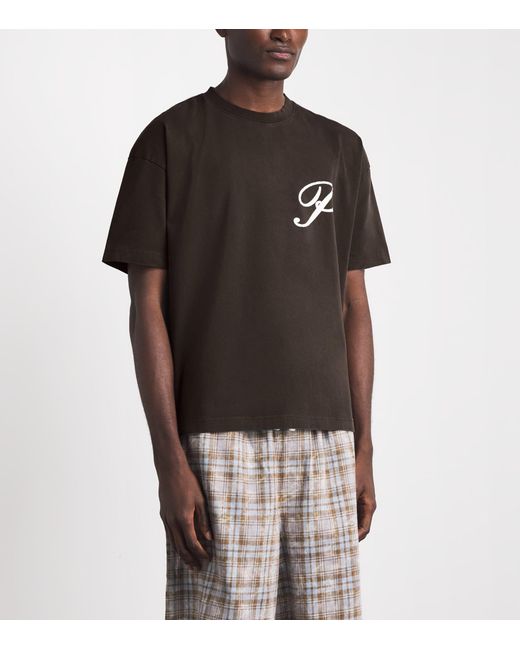 Picante Black Organic Cotton Gallery Logo T-Shirt for men