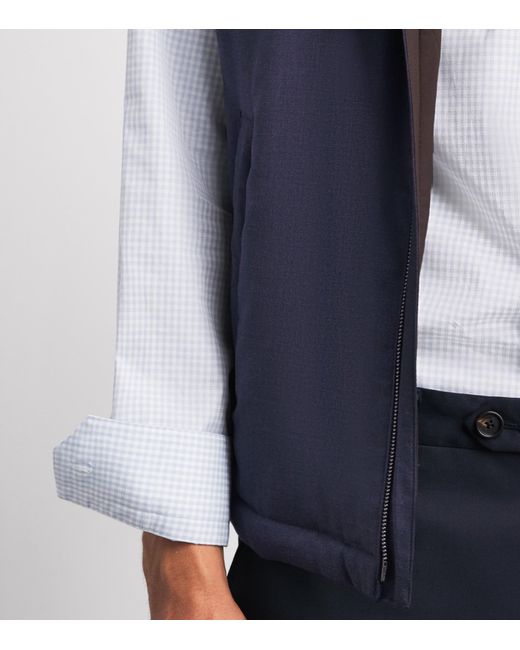 Paul & Shark Blue Virgin Wool Reversible Gilet for men
