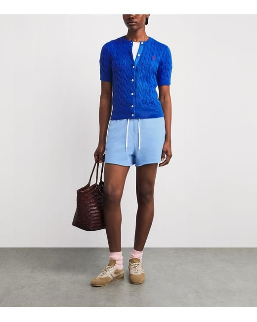 Polo Ralph Lauren Blue Fleece Cut-Off Shorts