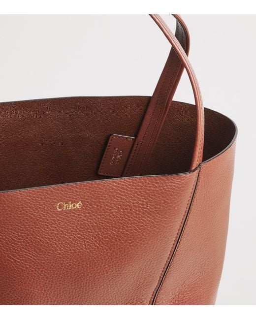 Chloé Brown Medium Leather Spin Tote Bag