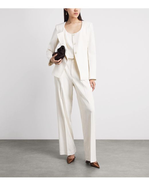 PAIGE White Scoop-Neck Edina Blazer for men