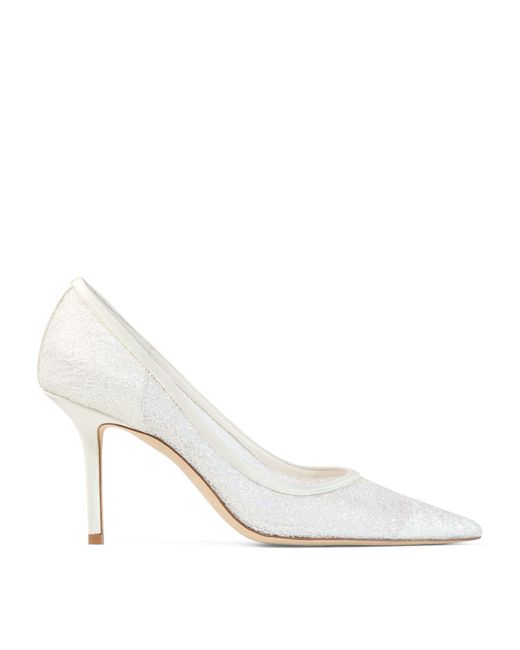 Jimmy Choo White Love 85 Slingback Heels