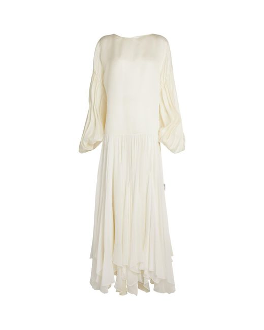 Khaite White Silk Valli Maxi Dress