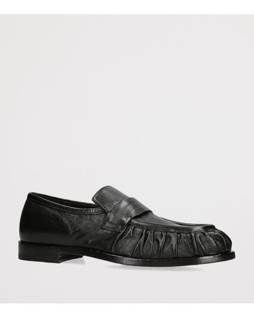 Officine Creative Black Leather Solitude Penny Loafers