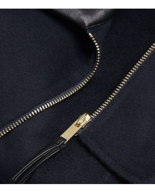 Claudie Pierlot Blue Wool-Blend Collared Jacket