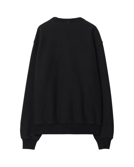 Burberry Black Cotton Ekd-patch Sweater for men