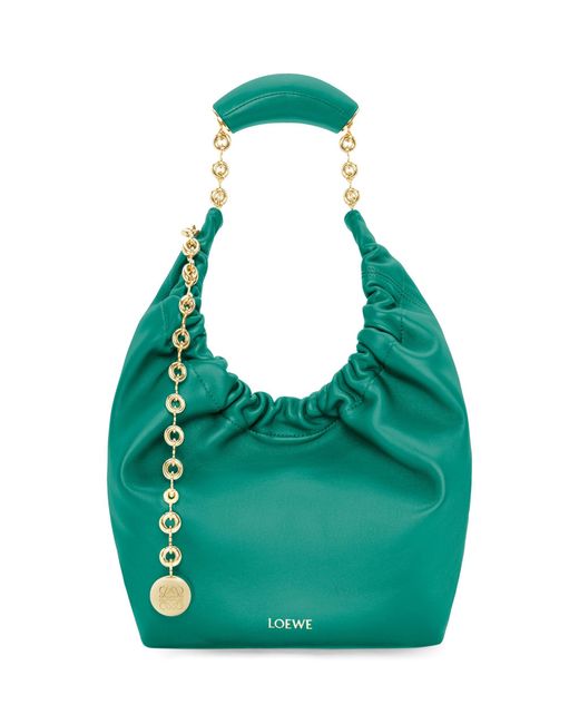 Loewe Green Small Leather Squeeze Top-handle Bag