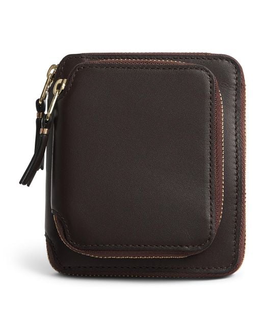 Comme des Garçons Black Small Leather Vertical Outside Pocket Wallet for men