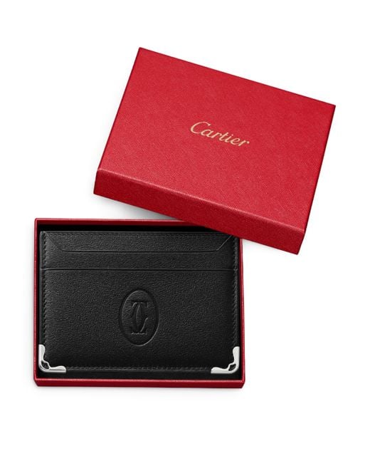 Cartier Black Must De Double Card Holder for men