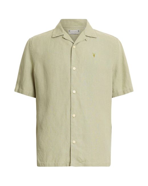 AllSaints Green Hemp Audley Shirt for men