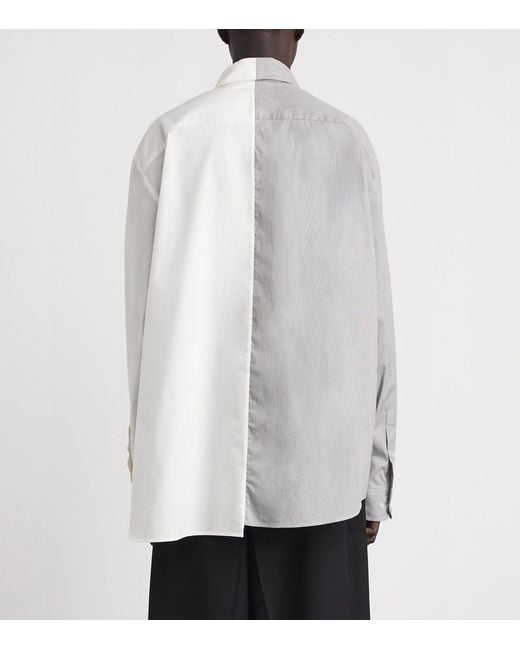 MM6 by Maison Margiela White Oversized Stripe Numeric Shirt for men