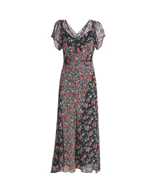 Rixo Multicolor Floral Bexley Jeannie Midi Dress