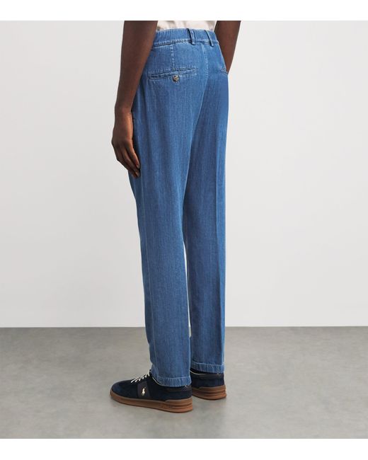 Paul & Shark Blue Denim Drawstring Chinos for men