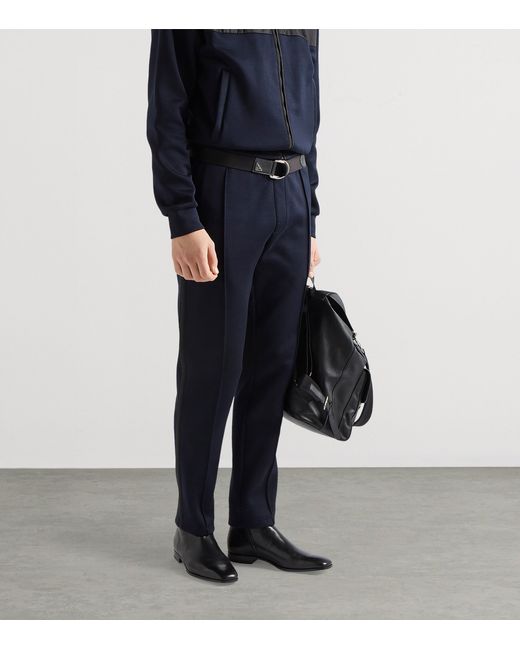 Prada Blue Cotton-Blend Re-Nylon Trousers for men