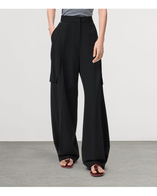 Loewe Black Wool-Blend Cargo Trousers
