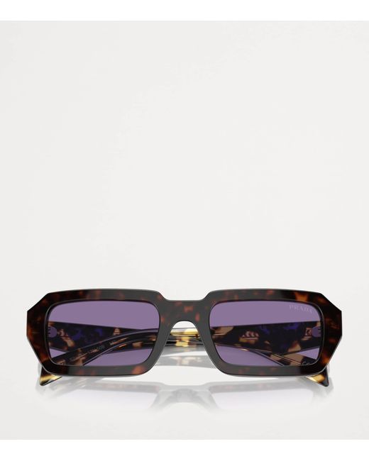Prada Purple Acetate Rectangular Sunglasses