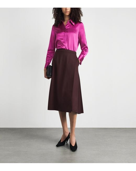 Lafayette 148 New York Pink Silk Shirt