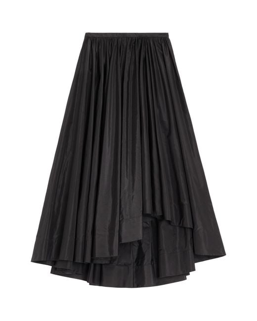 Valentino Black Silk Pleated Midi Skirt