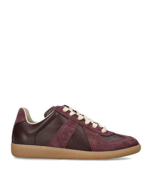 Maison Margiela Brown Leather Replica Sneakers for men