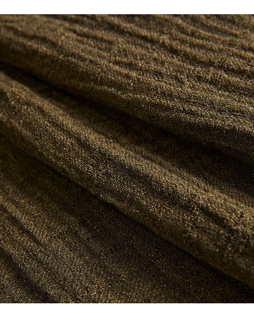 Eskandar Green Linen-blend Woven Cardigan