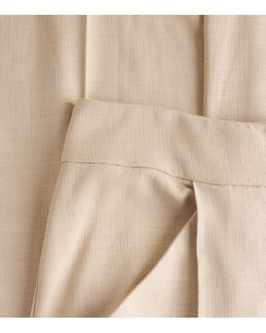 Veronica Beard Natural Marbeau Wide-Leg Trousers