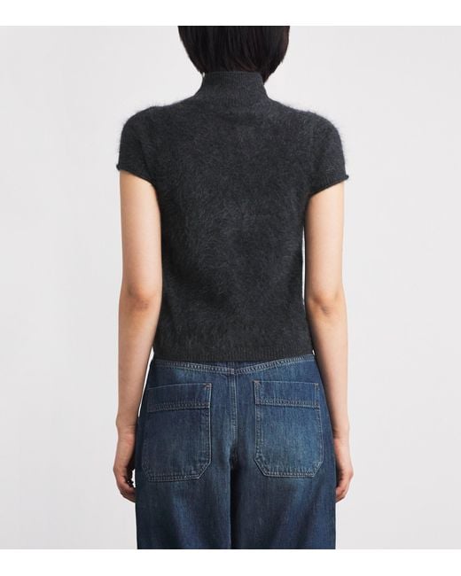 ME+EM Black Brushed Cashmere Shrunken Baby T-Shirt