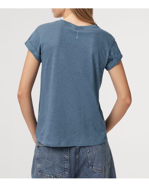 AllSaints Blue Organic Cotton Anna T-Shirt