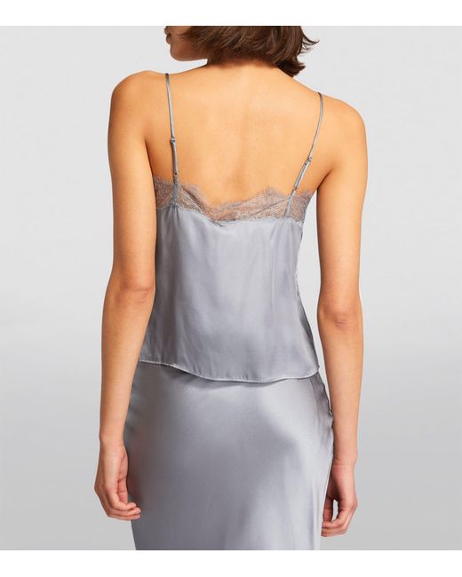 Anine Bing Gray Lace-trim Amelie Cami Top