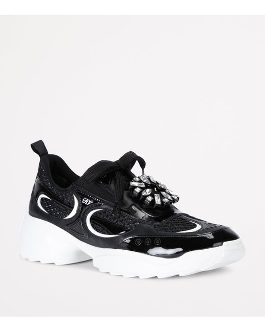 Roger Vivier Black Viv' Run Strass Sneakers