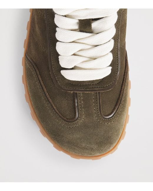 AMI Brown Suede Low-Top Sneakers for men
