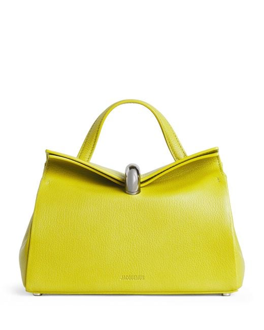 Jacquemus Yellow Small Leather Valérie Top-Handle Bag