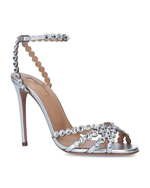 Aquazzura Metallic Tequila Sandals 105