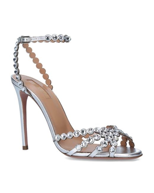 Aquazzura Metallic Tequila Sandals 105