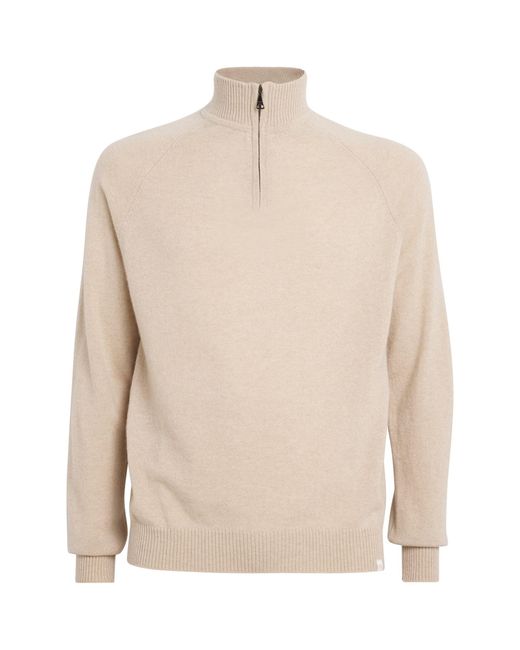 Derek Rose Natural Cashmere Half-zip Finley Sweatshirt for men