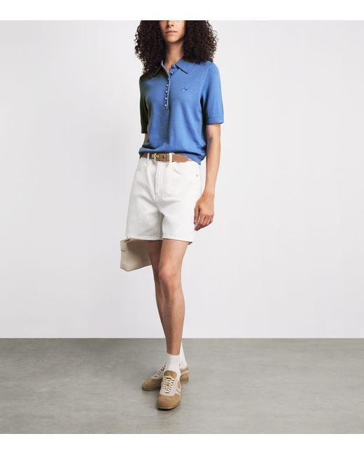 Maje Blue Wool Polo Sweater