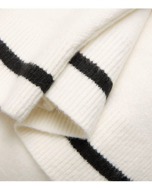 Maje White Monogram Appliqué Cardigan