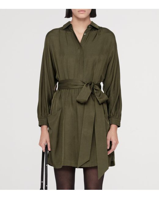 AllSaints Green Noora Shirt Dress
