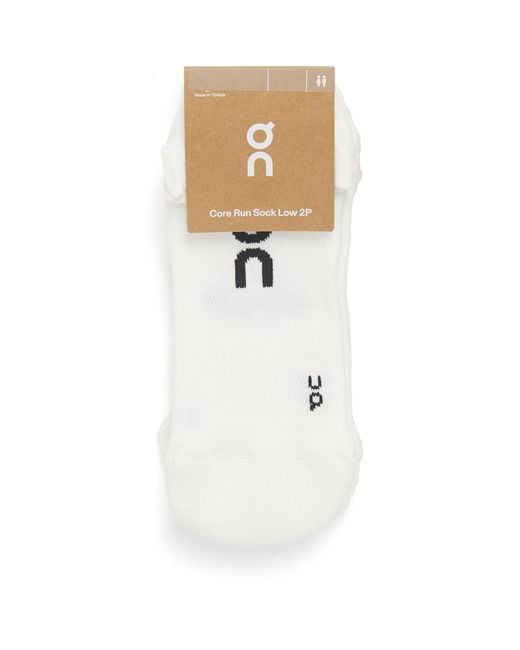 On Shoes White Organic Cott-Blend Core Run Low Socks