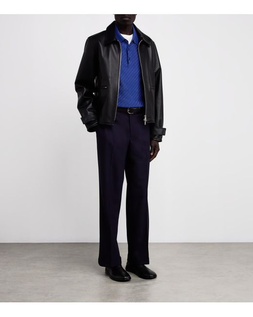 Brioni Blue Cotton-Silk-Cashmere Polo Shirt for men