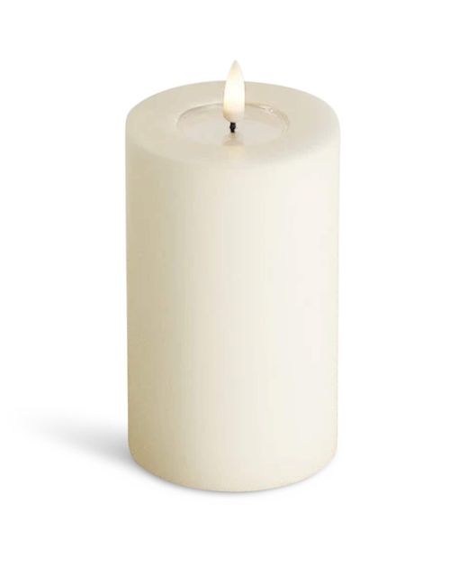 Deluxe Homeart White Led Pillar Candle
