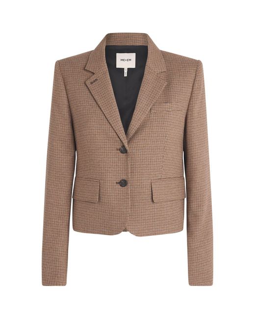 ME+EM Brown Slim Cropped Blazer