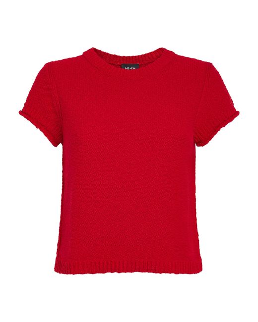 ME+EM Red Cotton-Linen Bouclé Baby T-Shirt