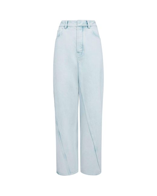 Alaïa Blue Twisted Straight-Leg Jeans