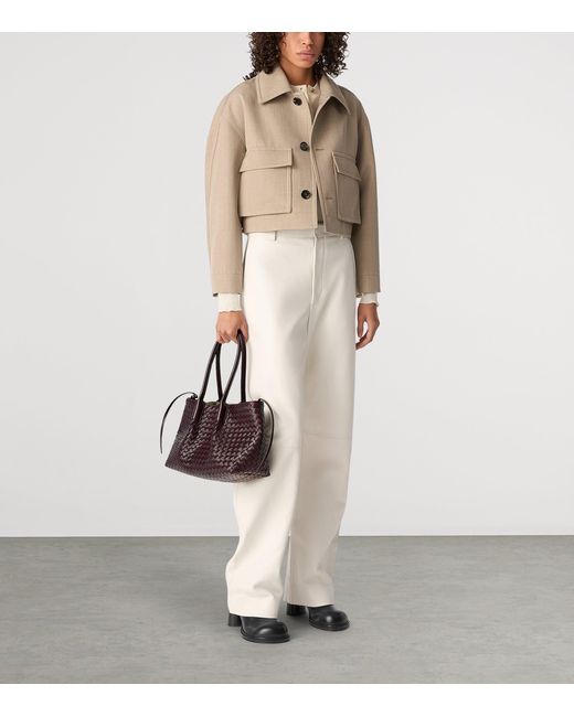 Bottega Veneta Purple Leather Reversible Pinacoteca Tote Bag