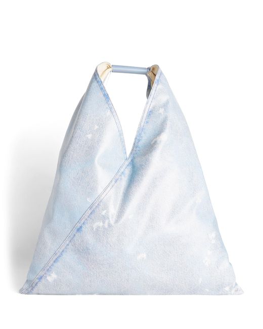 MM6 by Maison Margiela Blue Denim-Effect Classic Japanese Tote Bag for men