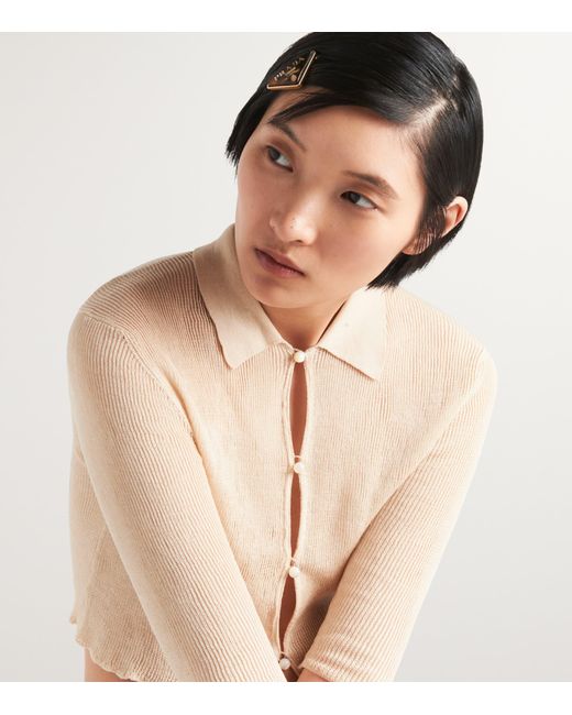 Prada White Triangle Hair Clips