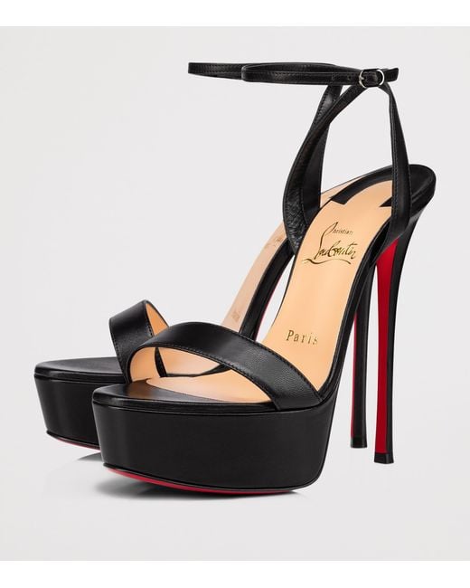 Christian Louboutin Black Loubi Queen Alta Nappa Leather Sandals 150